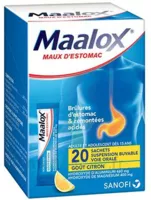 Maalox Maux D'estomac, Suspension Buvable Citron 20 Sachets à ALBERTVILLE